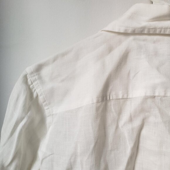 Vineyard Vines Womens Off-White Ivory Linen Button Down Shirt - Picture 11 of 13